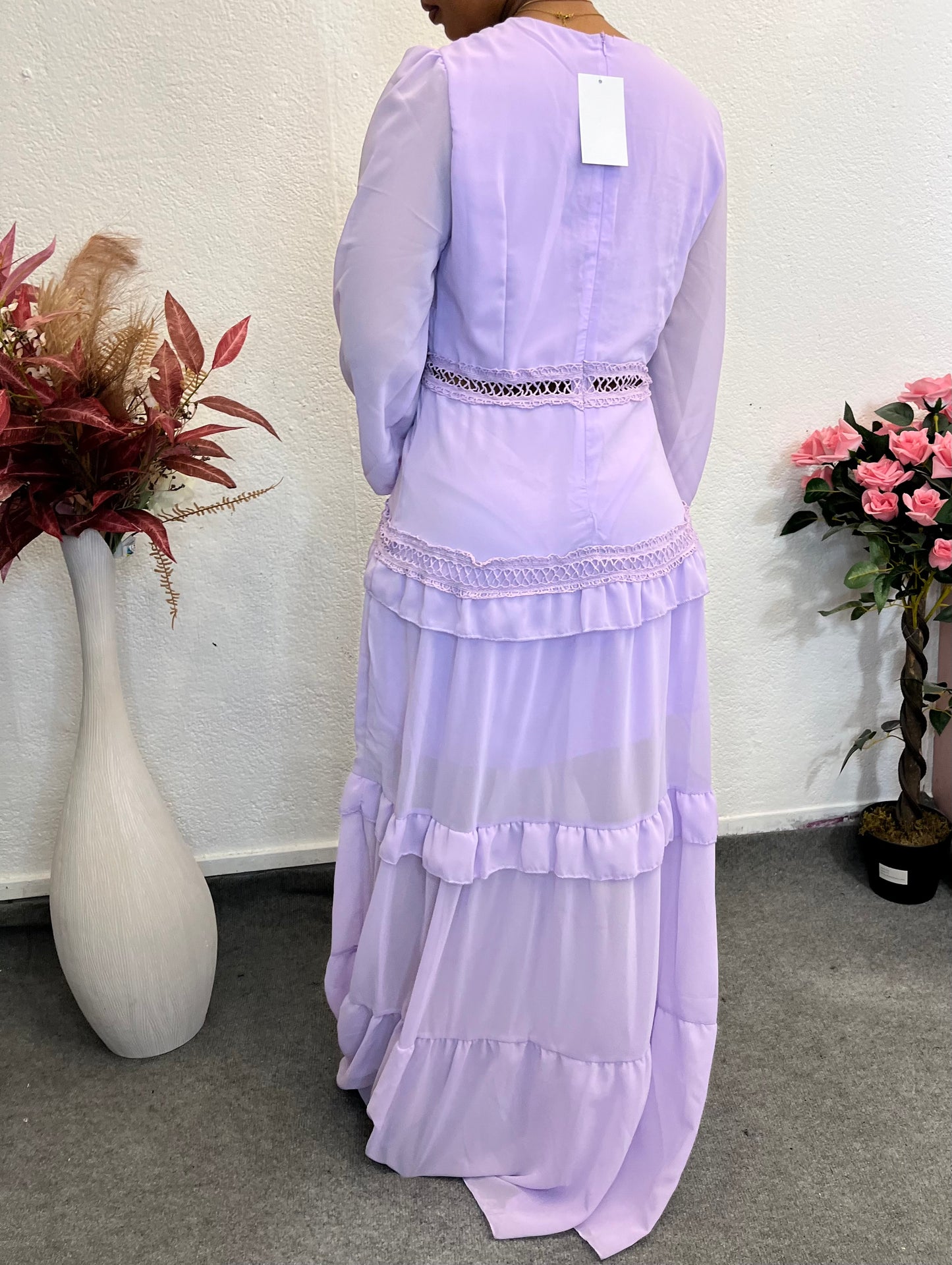 Robe longue bohème “Romana” – Vert menthe ou Lavande