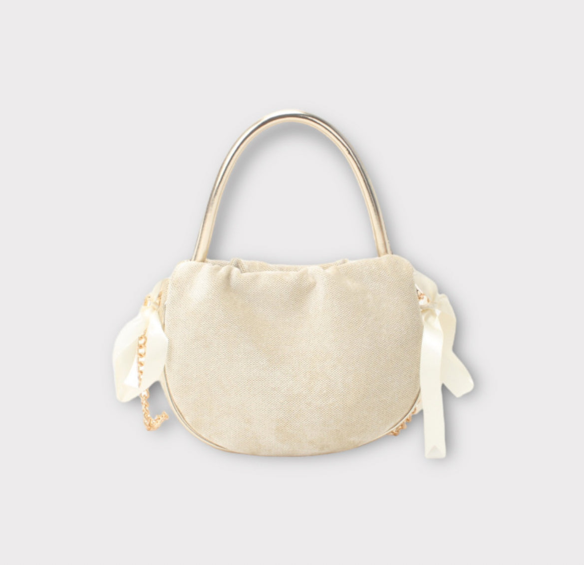 Sac classe de soirée chic blanc cassé beige