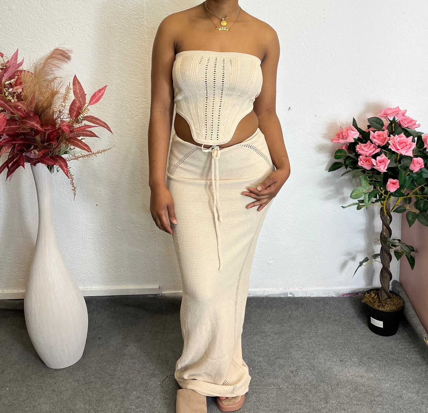 ENSEMBLE BEIGE TRICOTÉ SOLEA