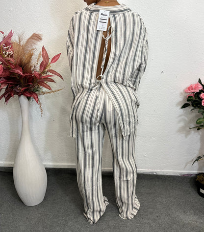 CHEMISE À RAYURES DOS LACÉ – TAILLE UNIQUE